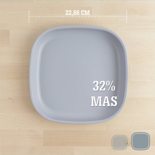 Plato Plano Ecológico - Gris Grande