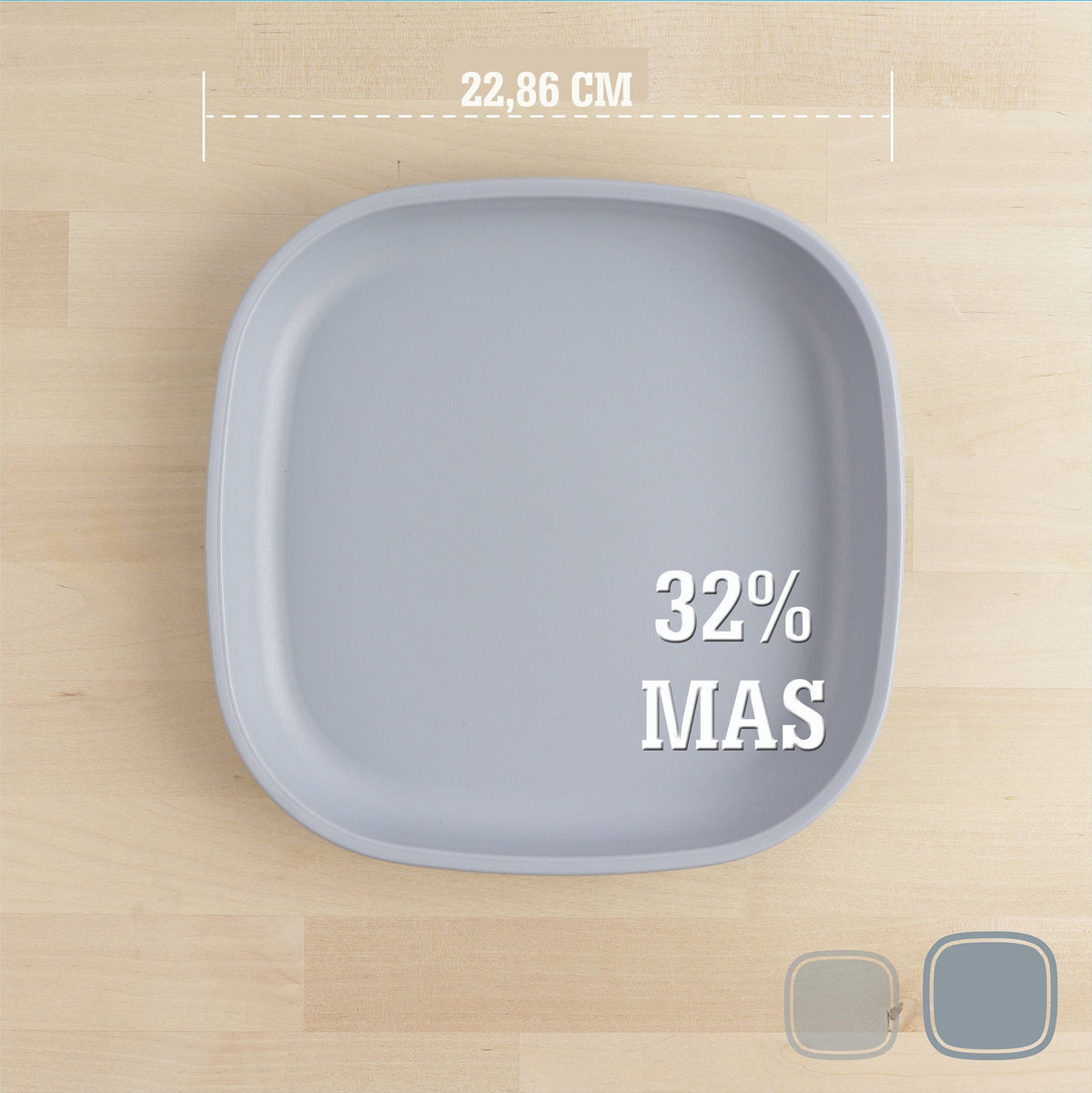 ReplayRecycled Plato Plato Plano Ecológico - Gris Grande