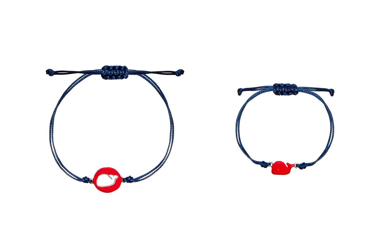 Mamijux Collar Pulseras de ballena roja MOM &amp; KID