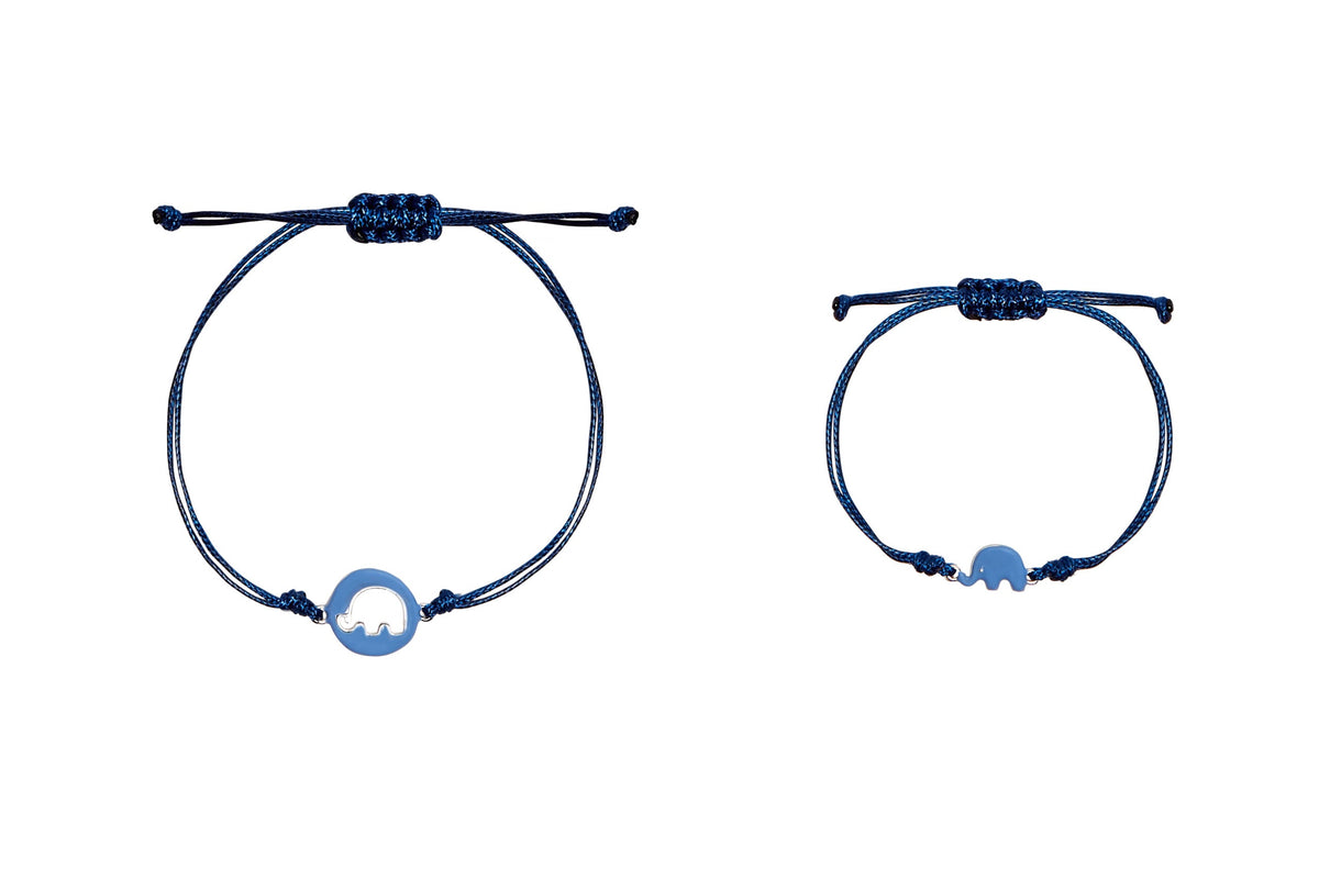 Mamijux Collar Pulseras de elefante azul MOM &amp; KID