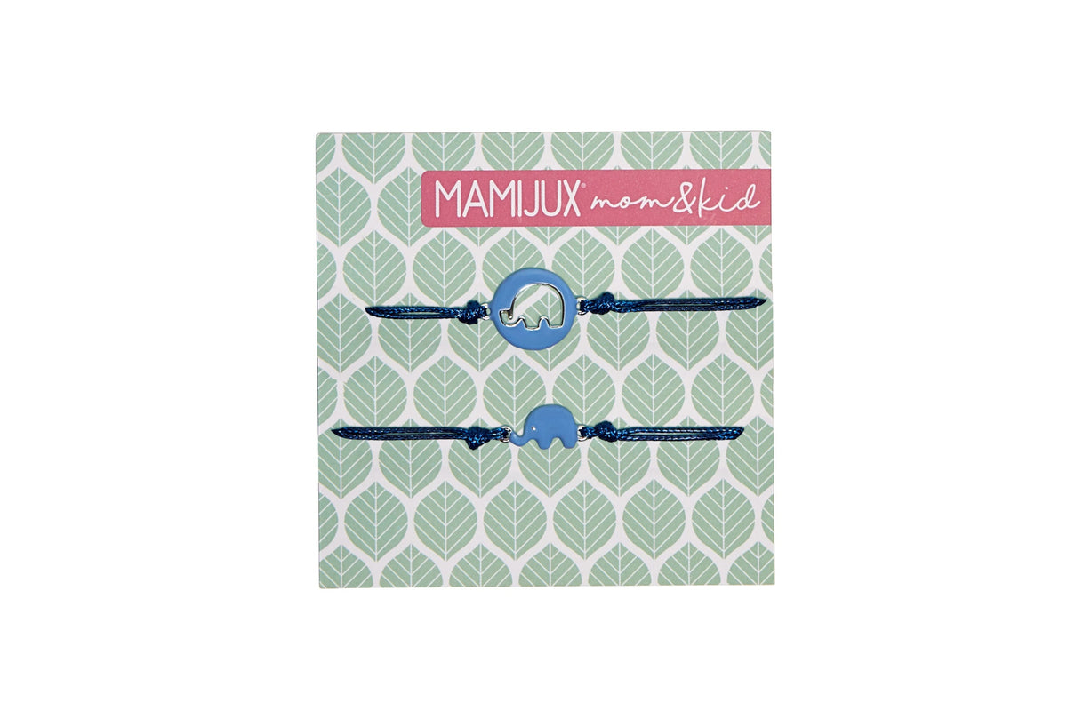 Mamijux Collar Pulseras de elefante azul MOM &amp; KID