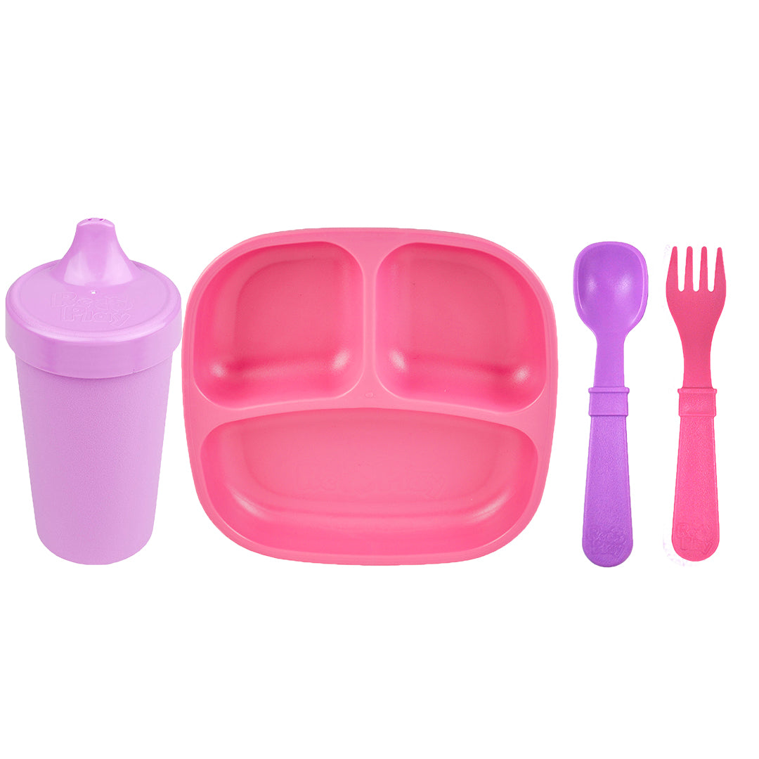 ReplayRecycled Plato Fucsia - Morado Set Comida Ecológico- 4 Piezas