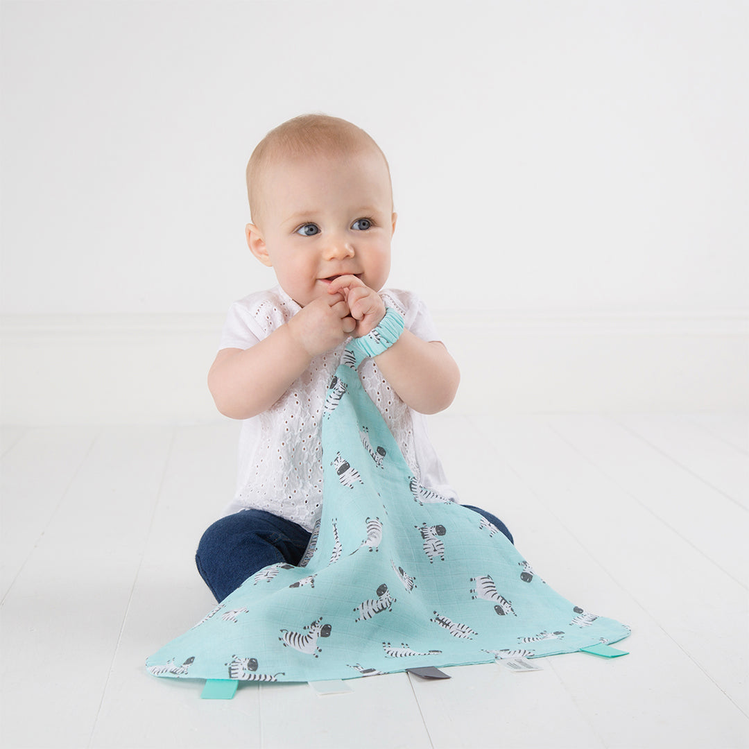 Cheeky Chompers Set Set Recién Nacido 100% Orgánico- Zebra Dreams