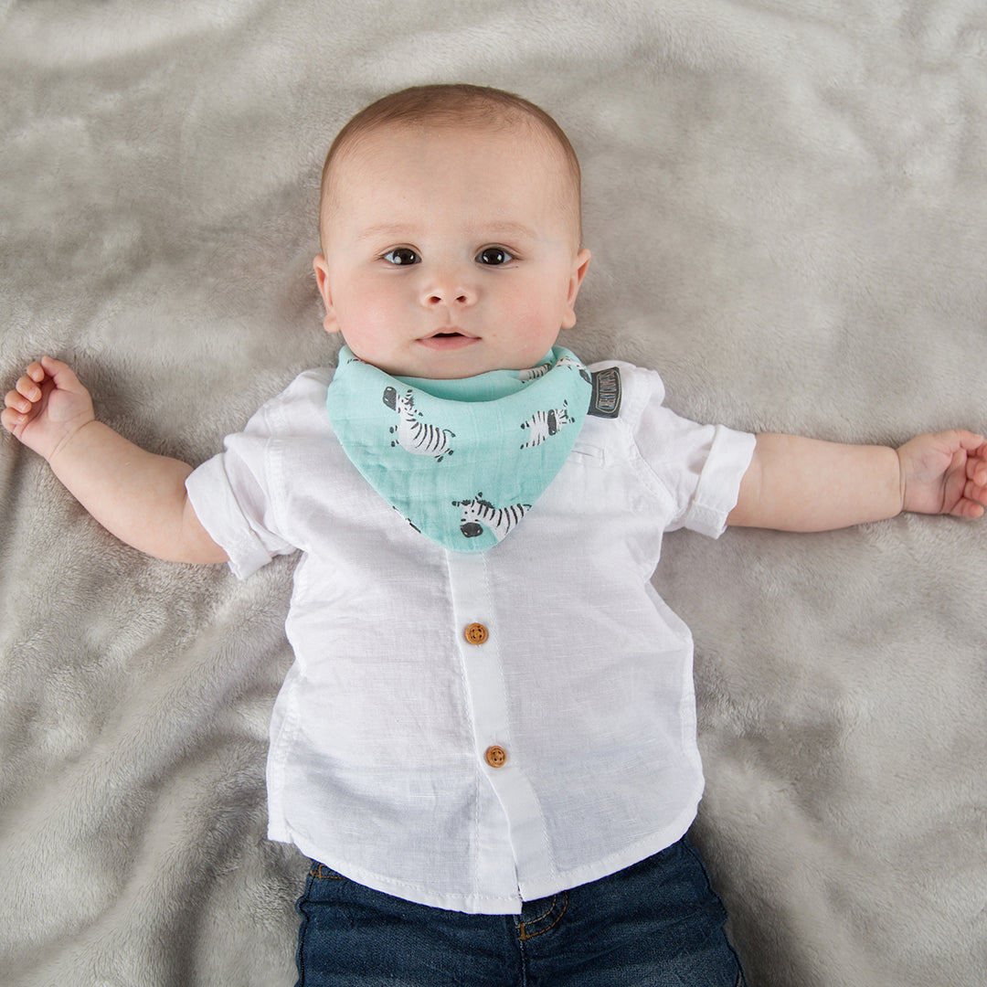 Cheeky Chompers Set Set Recién Nacido 100% Orgánico- Zebra Dreams