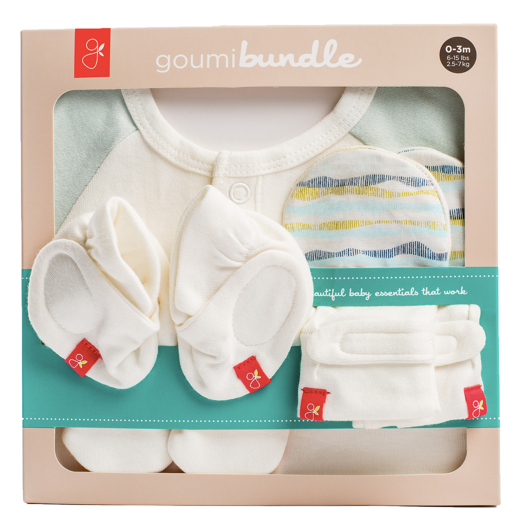 Goumikids Guantes Set Recién Nacido Bebé - GeoWave Aqua