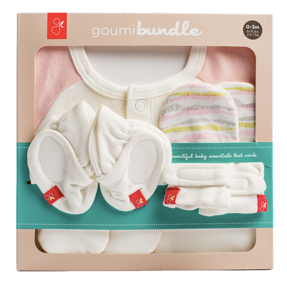 Goumikids Guantes Set Recién Nacido Bebé - GeoWave Pink