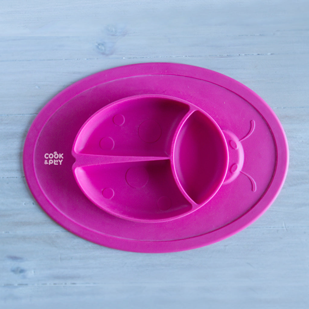 Cook&amp;Play Plato Chinita Fucsia StickyMat- Plato con Succión