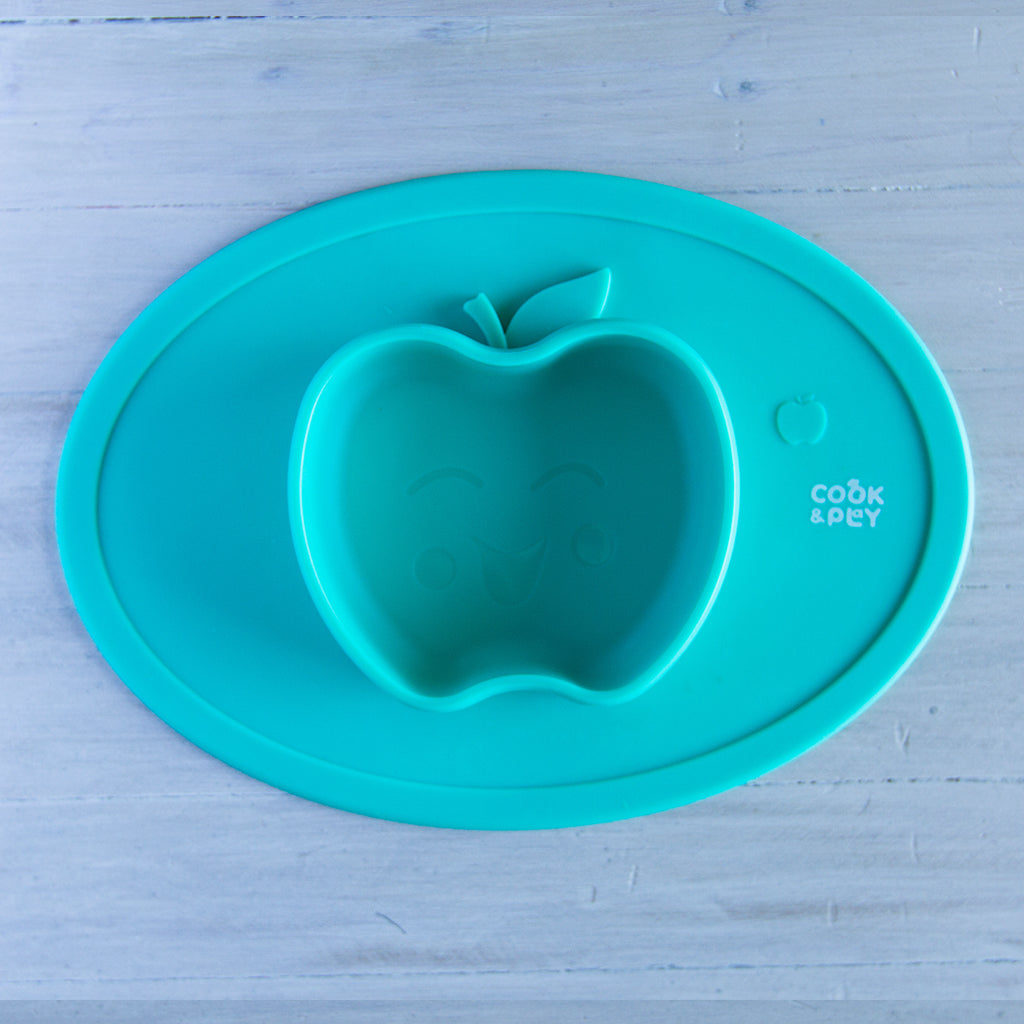 Cook&amp;Play Plato Manzana Aqua StickyMat- Plato con Succión