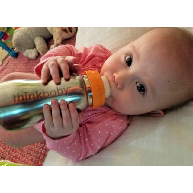 ThinkBaby Mamadera ThinkBaby of Steel-Azul