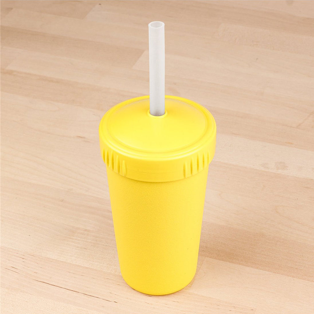 ReplayRecycled Vaso Silicona / Amarillo Vaso Ecológico con Bombilla
