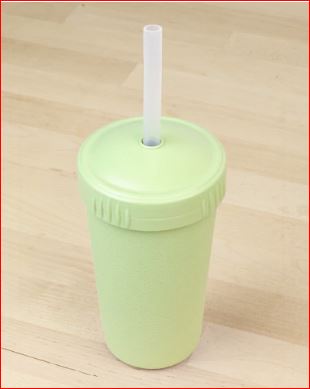 ReplayRecycled Vaso Silicona / Verde Pastel Vaso Ecológico con Bombilla