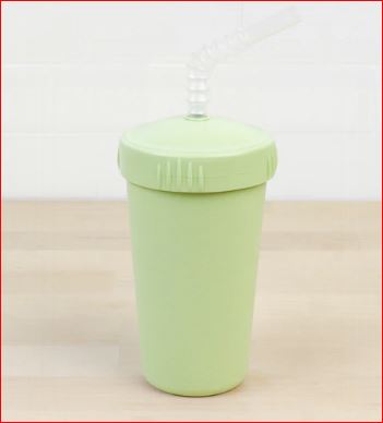 ReplayRecycled Vaso Plástico Reciclado / Verde Pastel Vaso Ecológico con Bombilla